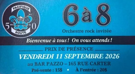 Pacifique de la route: 6 à 8, avec orchestre rock