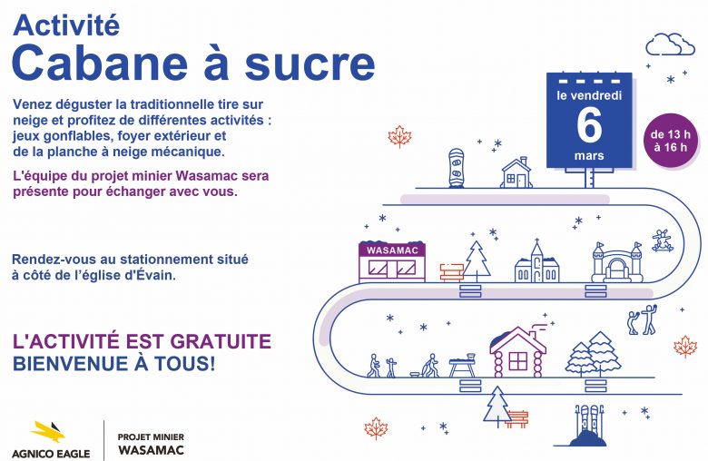 Activité Cabane à sucre, par le Projet minier Wasamac
