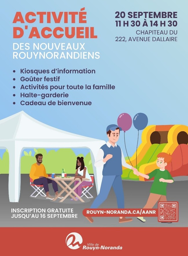 Activité d'accueil des nouveaux rouynorandiens, le 20 septembre