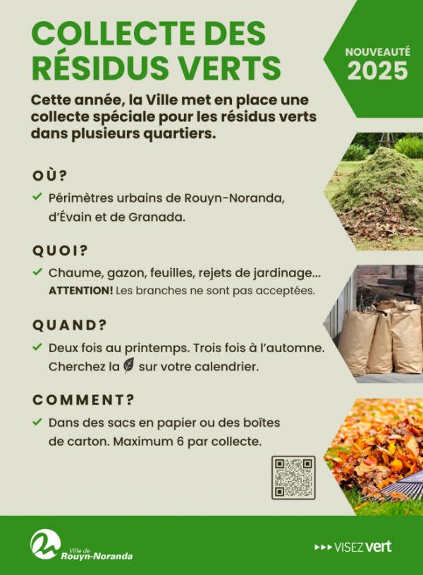 Collecte des résidus verts à Rouyn-Noranda