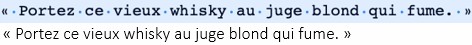 Largeur du caractère ajustée selon la lettre