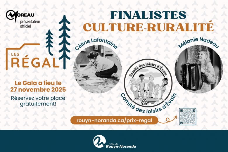 La remise des prix Régal aura lieu le 27 novembre 2025, au Théâtre du Cuivre de Rouyn-Noranda