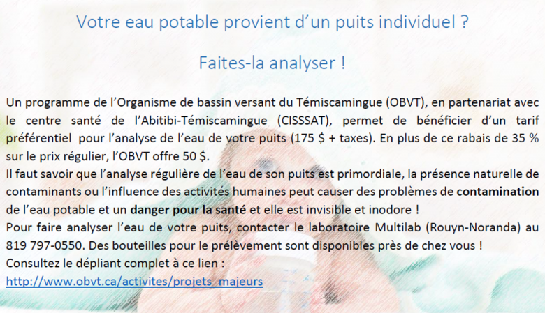 Obtenir un tarif préférentiel pour l'analyse de votre eau