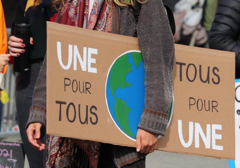 Pancarte "Une pour tous - Tous pour une"