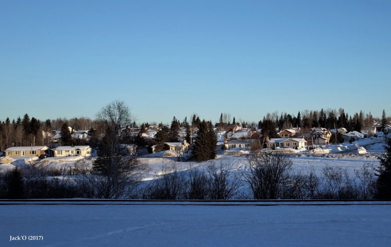 Route 117 et voie ferrée, sous la neige