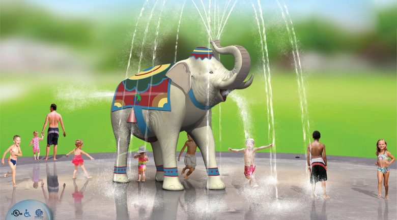 Éléphant'eau à Évain