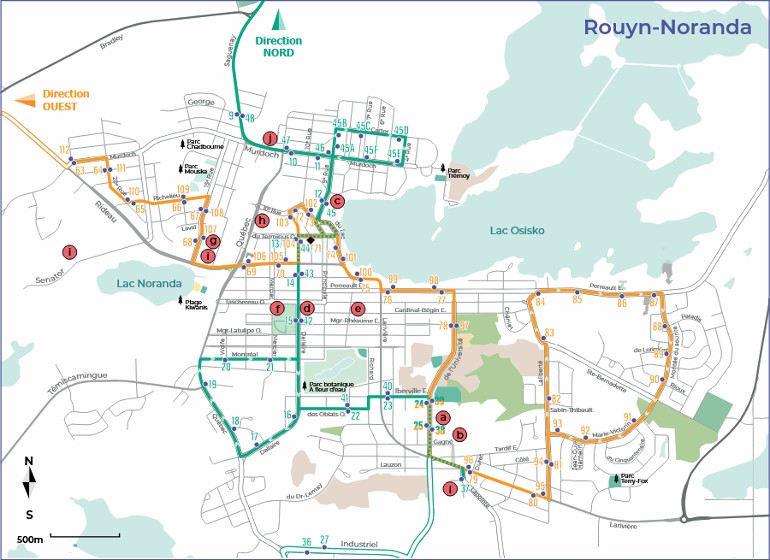 Trajets d'autobus à Rouyn-Noranda Trajets d'autobus à Rouyn-Noranda