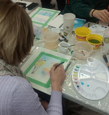 Réalisation d'une aquarelle...