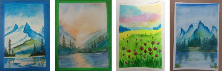Quelques-unes des aquarelles réalisées
