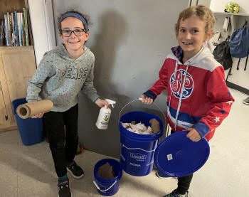 Préparation des contenants pour le compost