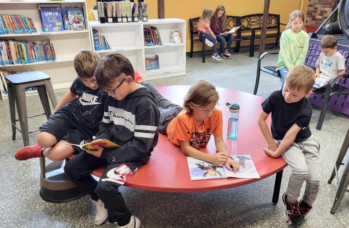 La lecture en équipe de deux, à la bibliothèque