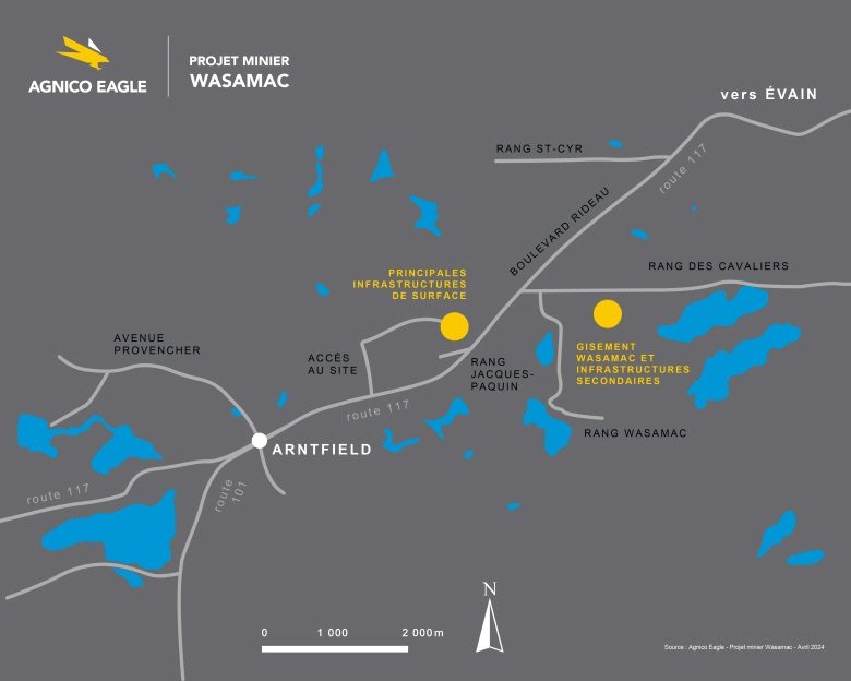 Projet Minier Wasamac Carte
