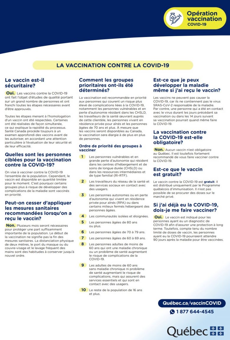 La vaccination contre la Covid-19