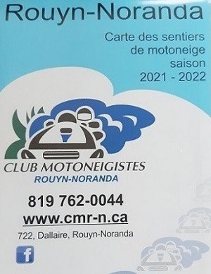 Carte des sentiers de motoneige 2021-2022 Rouyn-Noranda